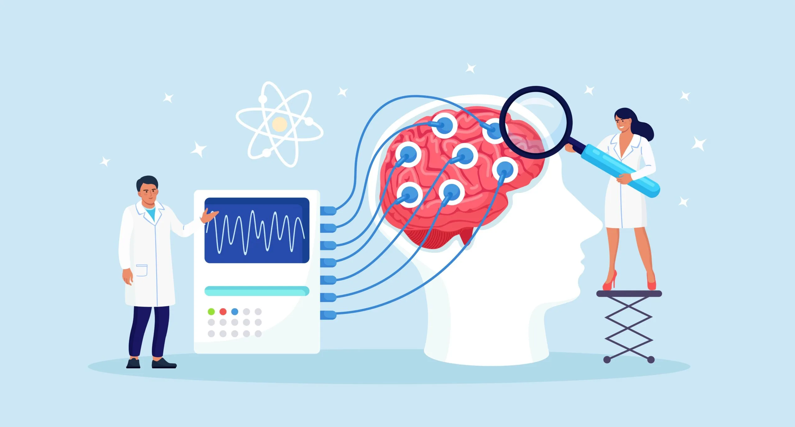 EEG electrodes at NADL Healthcare for brain activity monitoring